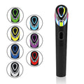 Black portable eye massager with LED light therapy and vibration functions