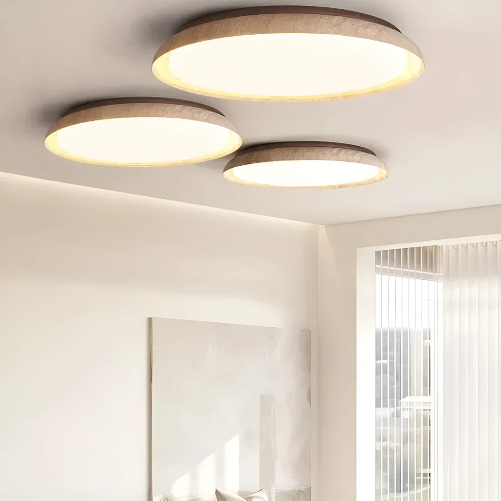 Japanese style retro ceiling lamp with LED tricolour light Silent Wind design 55cm diameter