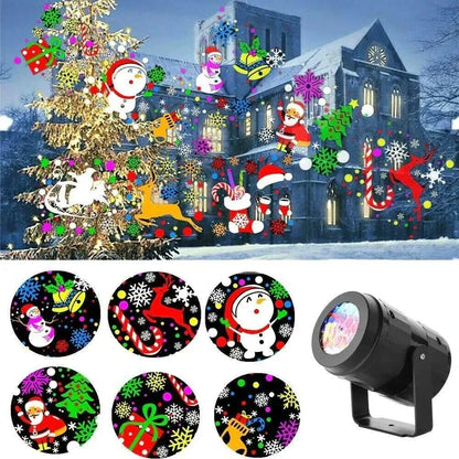 Enchanting Christmas Projector with 16 unique holiday patterns, ideal for indoor and outdoor use