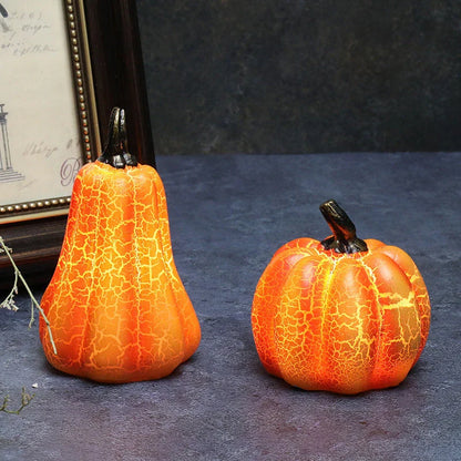 Enchanting resin pumpkin lanterns with realistic textures and LED candle illumination for Halloween decor and celebrations