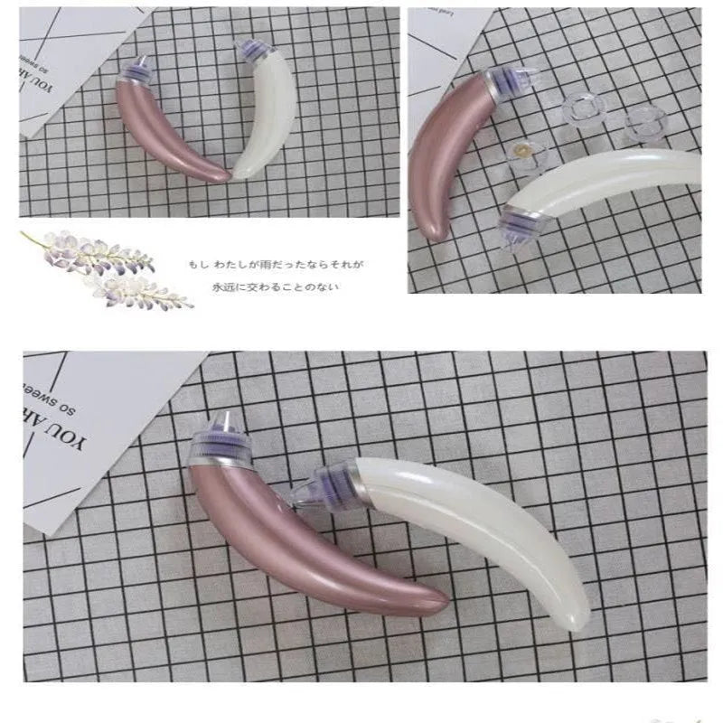 Rose gold and white electric blackhead suction instrument for facial pore cleaning.