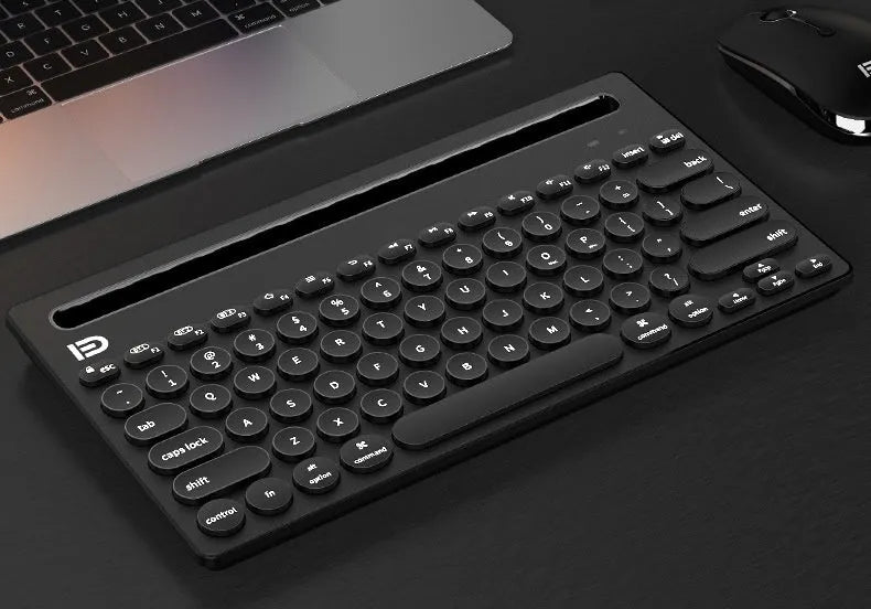 Wireless Bluetooth keyboard full-size 297x178x22mm slim profile Black colour desktop typing