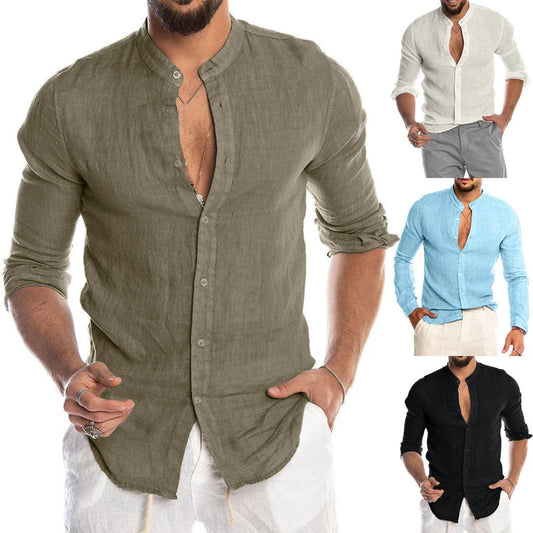 Versatile linen shirt for men in a range of classic colors and sizes