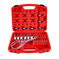 Fuel injection flow meter diagnostic tool with brass components for automotive workshop testing