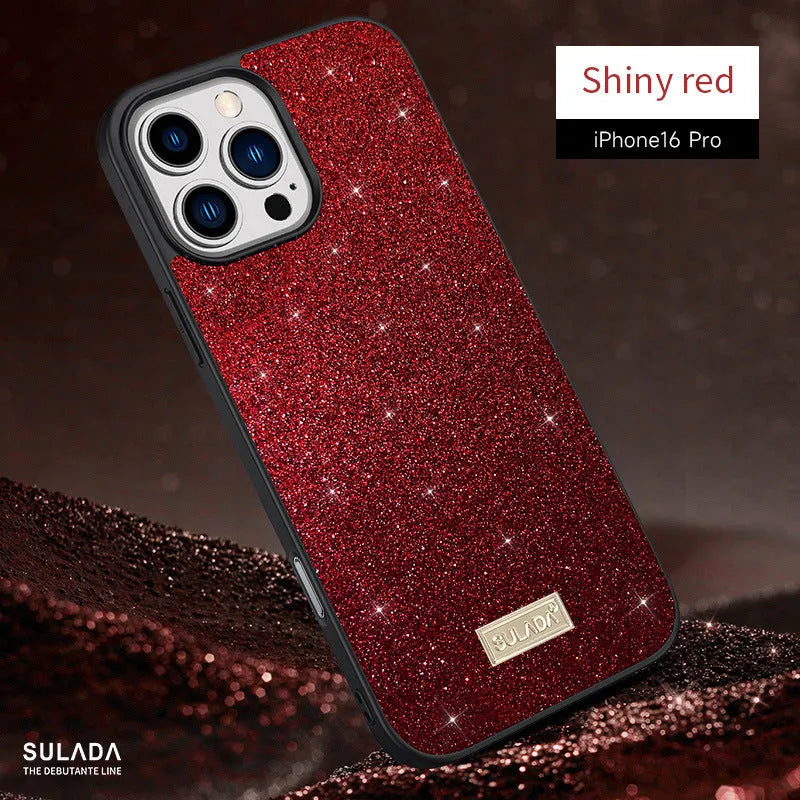 Star Diamond half-wrap phone case for Apple iPhone in Socialite Black colour with glitter finish