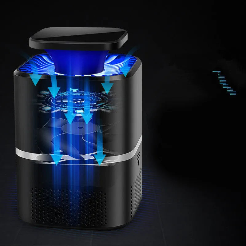 Photocatalyst mosquito killer lamp with USB cable, blue light physical mosquito control, white or black, for home use over 150 square metres.