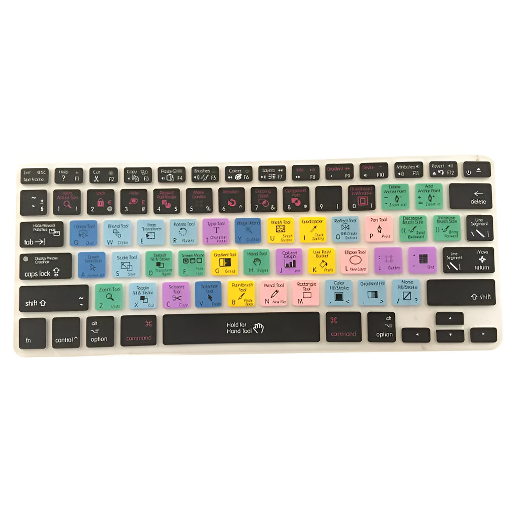 Adobe Illustrator keyboard shortcut silicone cover for MacBook Pro Air 13 15 17 in grey