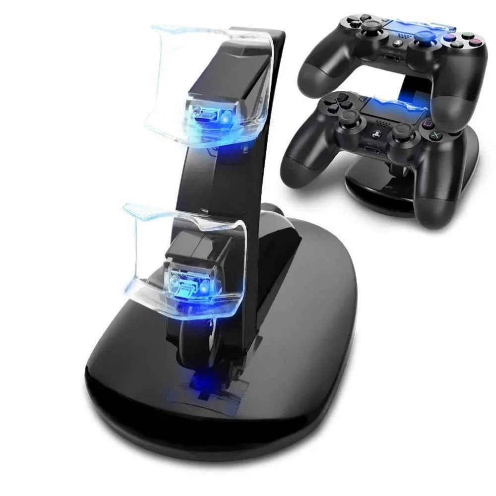 Black Xbox dual controller charging stand for Xbox One and Xbox One S gamepads