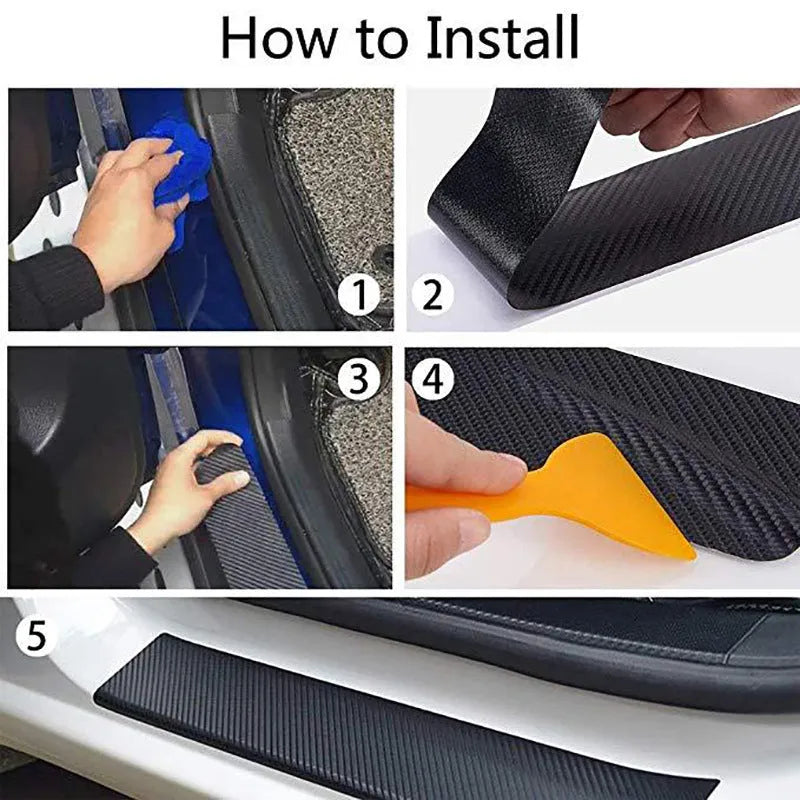 Matte 3D carbon fibre roll for car door sill protection in various width options