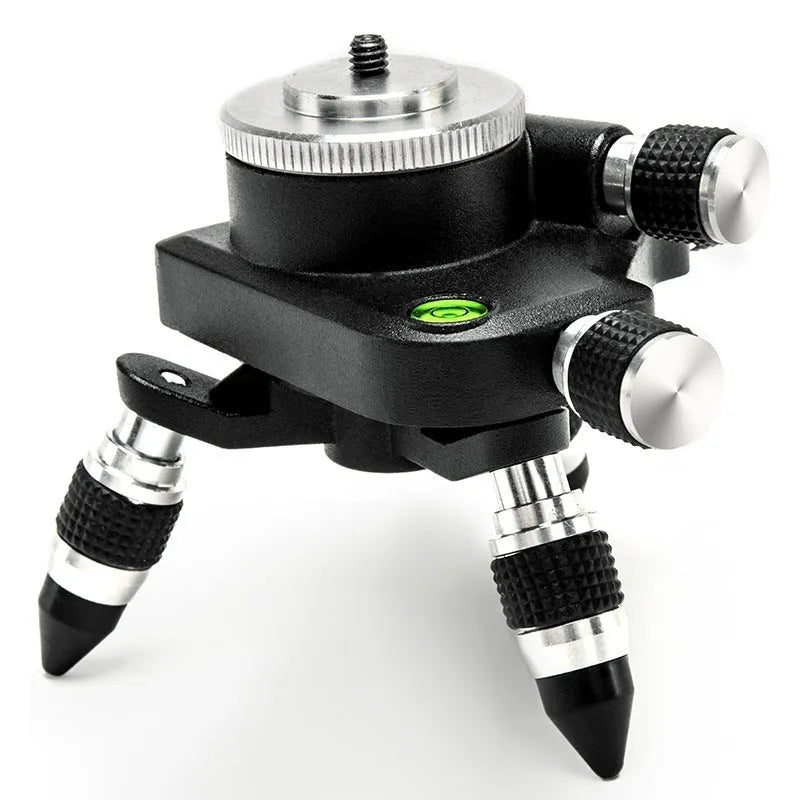 Black aluminium alloy spirit level base with 360-degree rotation for tool alignment
