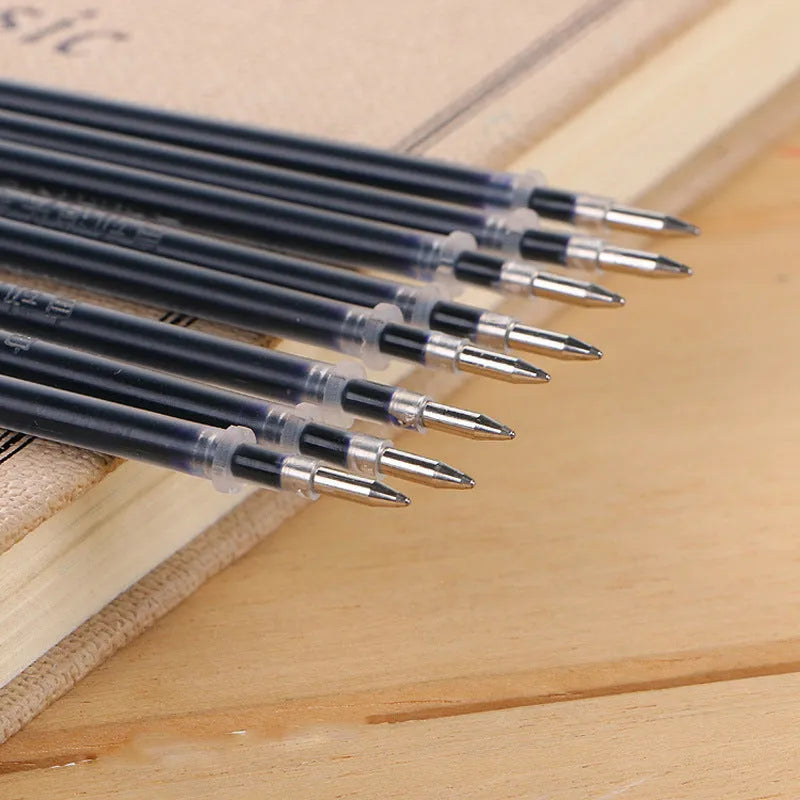 Automatic fade and disappear pen set with pen holder, case, and eight refills for temporary writing.