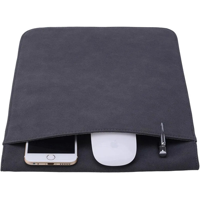 Padded polyester notebook case for laptop in 230mm-390mm length zip closure dark gray