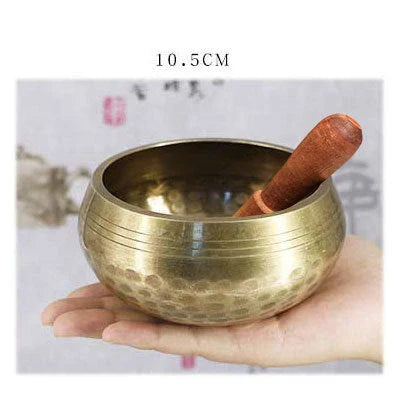 Handcrafted Tibetan singing bowl with a rich, harmonious tone for meditation, relaxation, and wellness