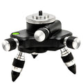 Black aluminium alloy spirit level base with 360-degree rotation for tool alignment