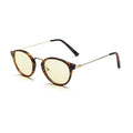PC anti-blue light literary glasses in purple leopard print full frame