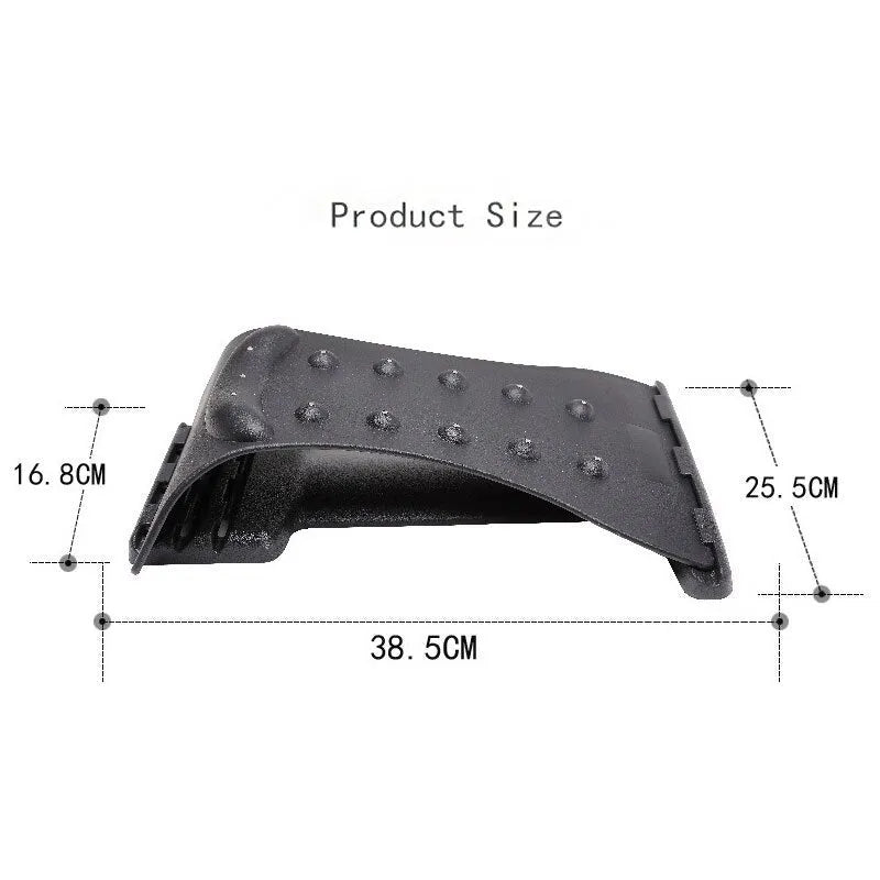 Black cervical traction neck massager with 10 magnetic dots and acupressure points