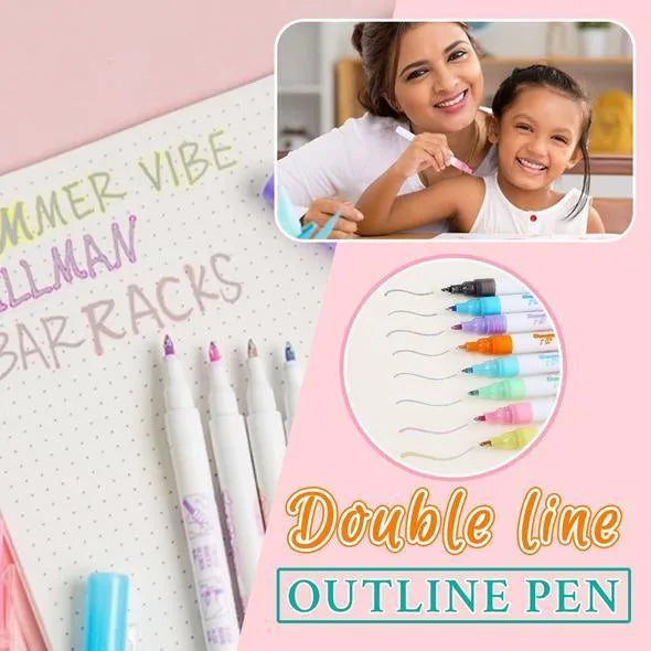 Set of highlighter pens with Japanese plastic nibs showing 1mm-2mm line width and multiple colour options