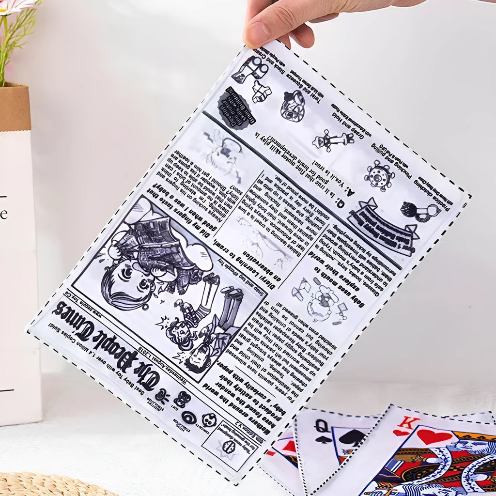 Tearproof dog toy with simulated newspaper design for medium breed chewing