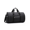 Medium cylinder travel bag in black with zipper pocket, made from waterproof Oxford cloth with 36-55L capacity