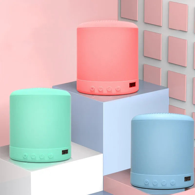 Compact cube-shaped wireless subwoofer stereo system measuring 62mm with multiple connectivity ports