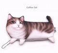 3D printing cat design travel cosmetic organiser bag in black, coffee, creamy, grey colours