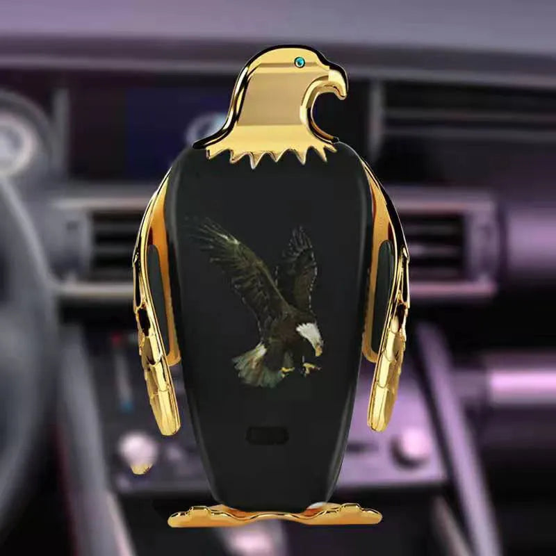 Car phone holder with wireless charging base and suction cup mount in multiple colour options