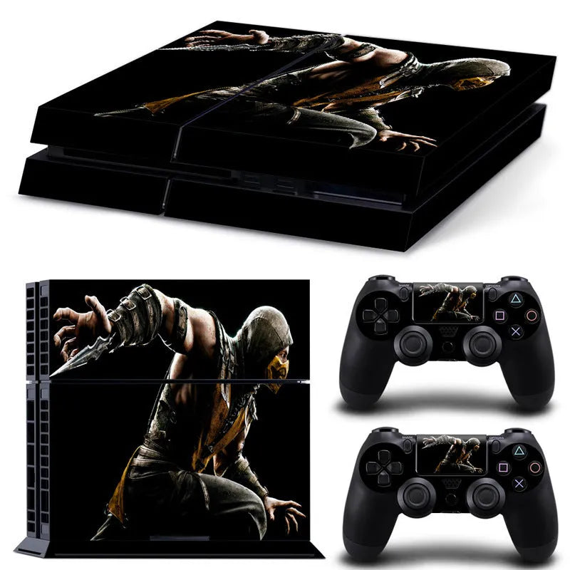 Thin 0.001mm PVC protective film with pattern options for a PS4 game console.