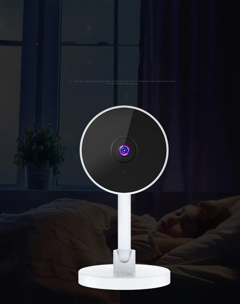 White FLASH FISH gun-style WiFi security camera for indoor home monitoring with 1080p HD and night vision.