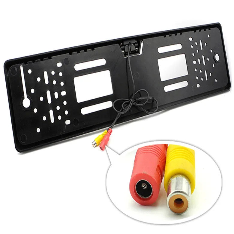 Black ABS license plate frame model HR-217A measuring 57x14x4.5mm