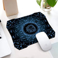 Office gaming mouse pad with rubber cloth construction and roar pattern in orange colour