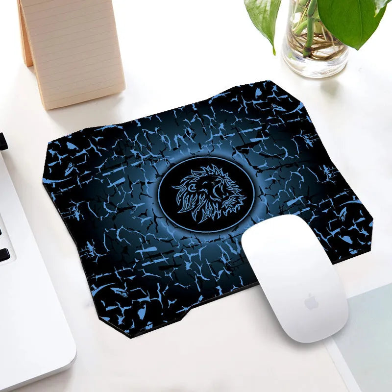 Office gaming mouse pad with rubber cloth construction and roar pattern in orange colour