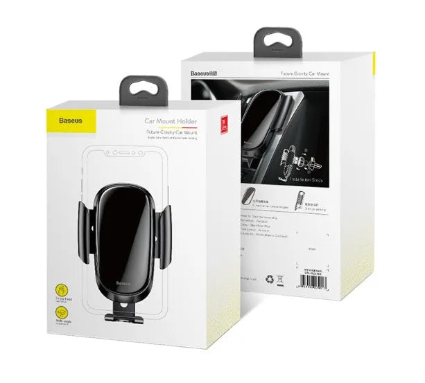 Universal car dashboard mounting bracket for smartphones in black, blue, and silvery with an adjustable arm.