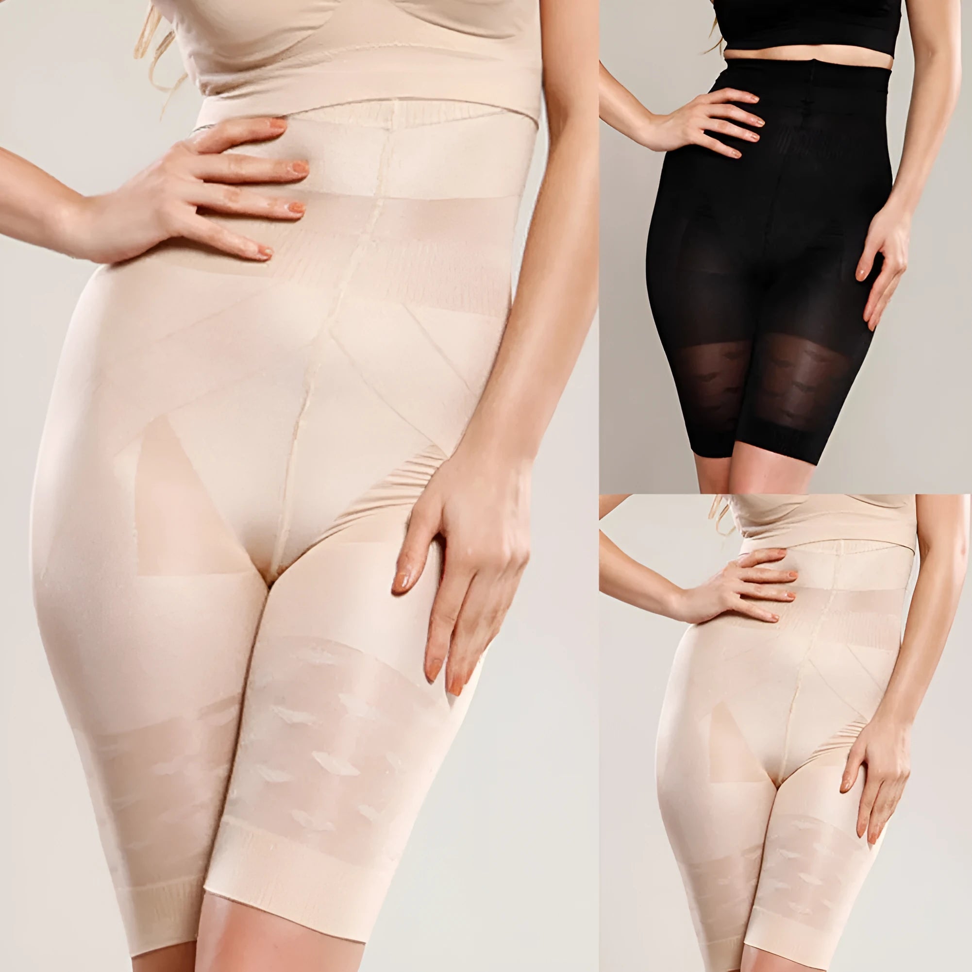 Women's seamless high waist shapewear shorts in black on a mannequin.