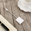 USB 2.0 SD card reader with 10 cm TPE+ABS cable in black colour on white background