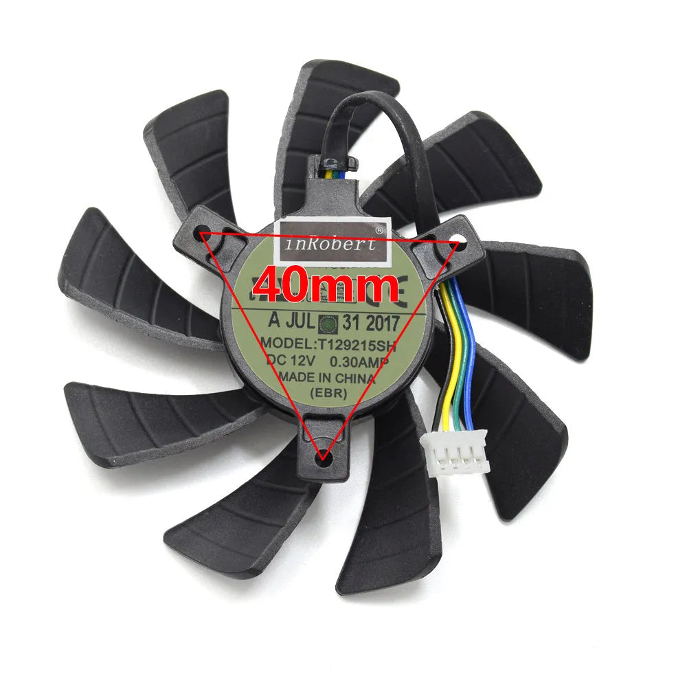 Black 85mm PC cooling fan with 4-pin power connector for graphics card and case ventilation