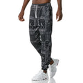 Ethnic printed straight leg slacks mid waist Korean style trousers in colour 05k