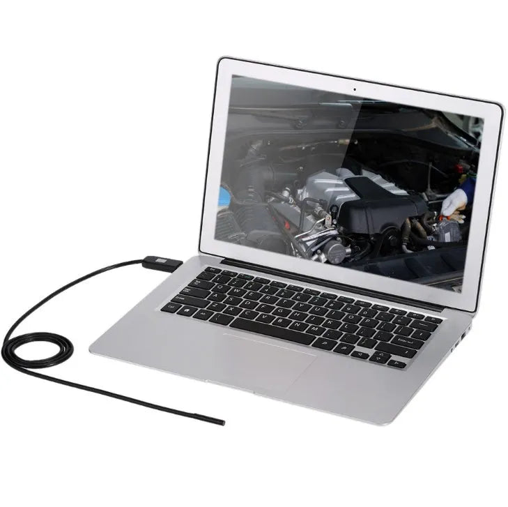 OWSOO USB endoscope camera with 7mm lens, 5m waterproof cable and attachments including hook and magnet