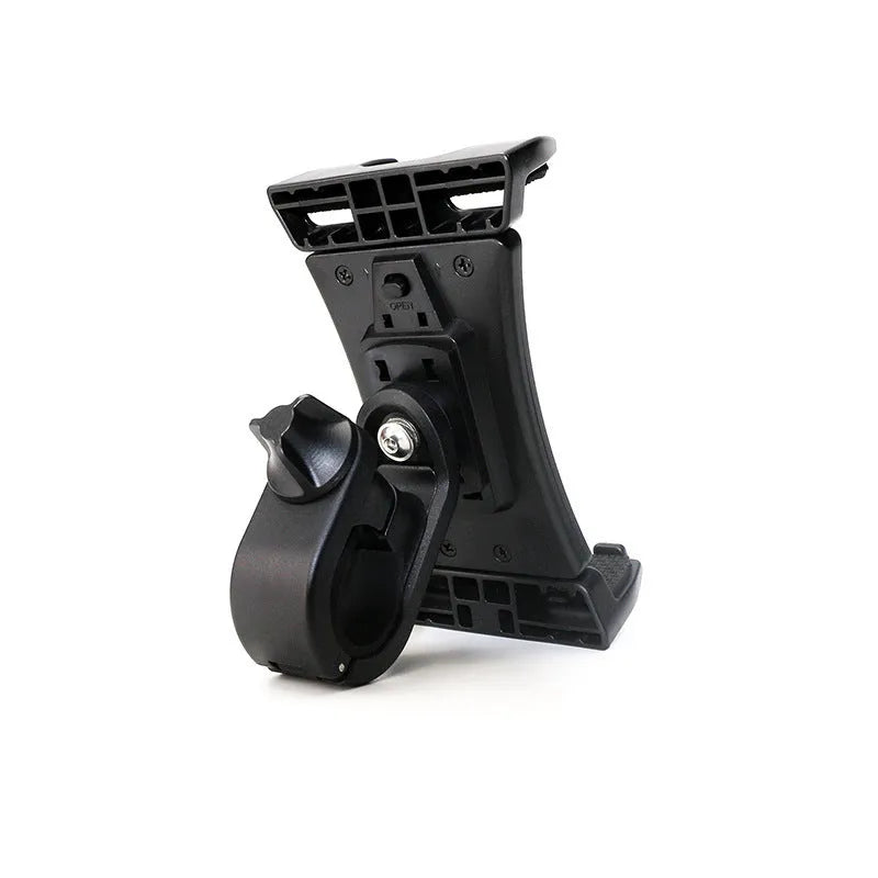 Black ABS+PC tablet holder with lanyard base for car headrest use