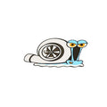 Reflective snail cartoon car sticker for bumper decoration measuring 12 by 8 cm