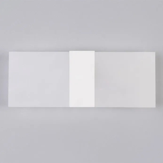 Modern rectangular acrylic LED wall lamp in silver finish measuring 27cm by 10cm