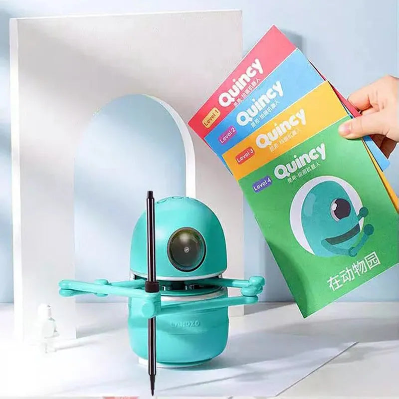 Painting robot for kindergarten children and students, ABS plastic, 153 x 105 mm, English version with suction cup base.