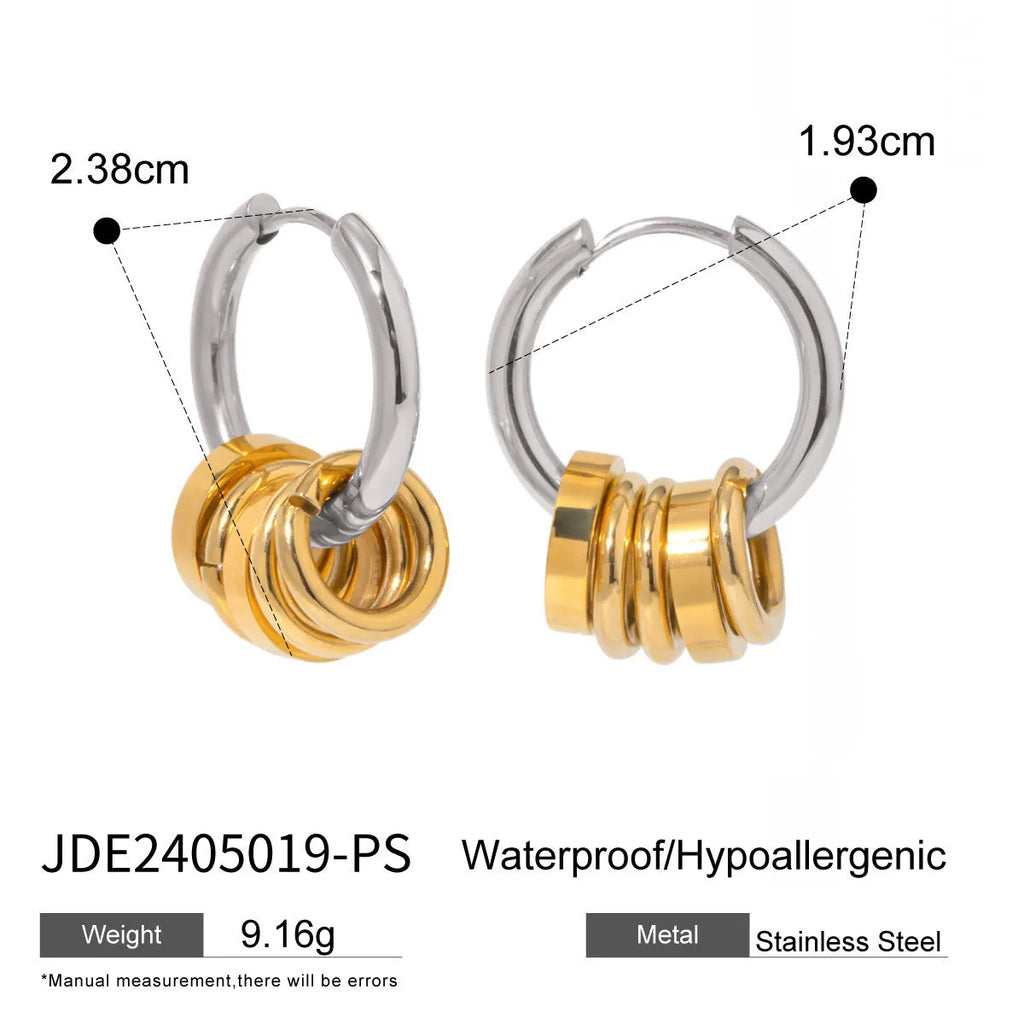 Stainless steel colour matching earrings with electroplated finish in ins style design