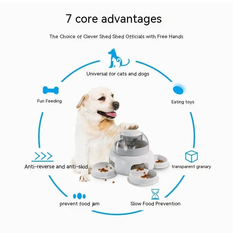 White plastic press leakage dog feeder with 500ml capacity and optional plate or disk