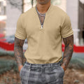 Men's casual cotton blend short sleeve polo shirt solid colour black summer top