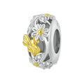 Silver electroplated insect DIY bead in bee, ladybug, daisy bee, or sunflower style for handmade jewellery