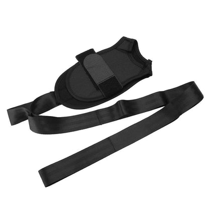 Yoga Stretch Belt with multiple loops for customizable stretching, made of durable cotton-polyester material