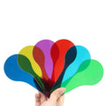 Six PVC colouring boards for children in red, yellow, blue, green, orange, and purple colours