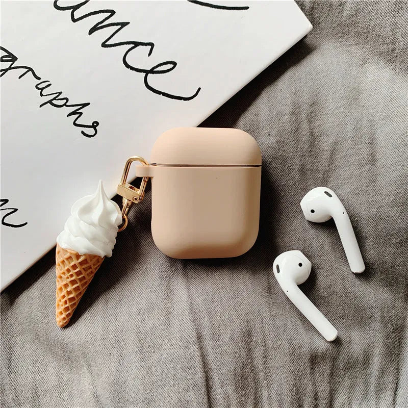 AirPods 2 silicone protective case in ice cream cylinder design with multiple colour options