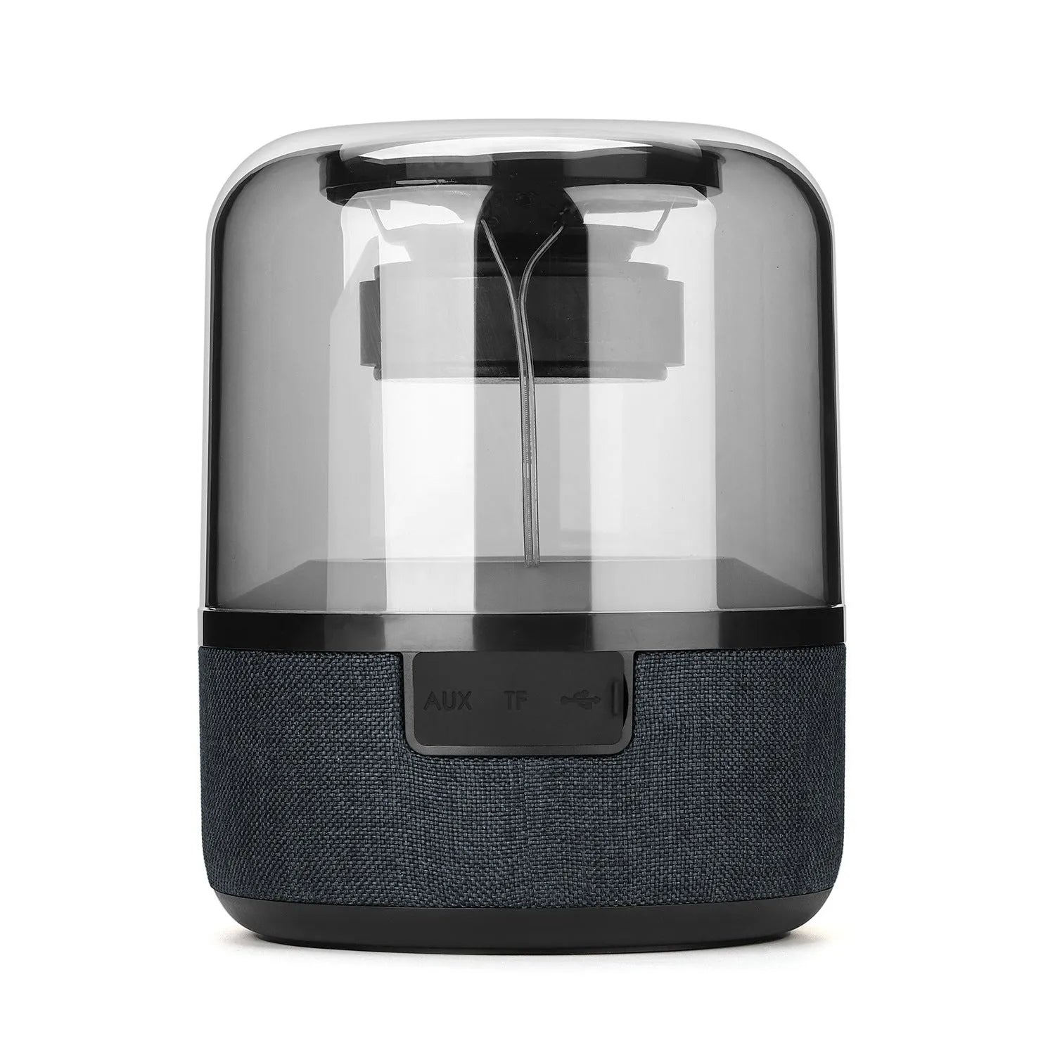 Four-colour light touch wireless Bluetooth speaker with control buttons and USB charging port.