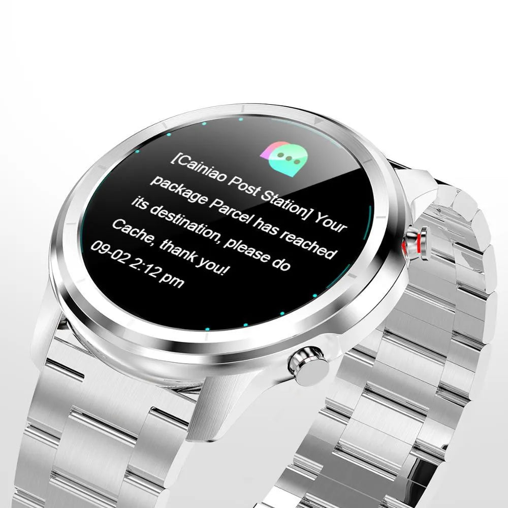 LEMFO LF26 smart bracelet with 1.3-inch screen showing display, touch controls and physical buttons